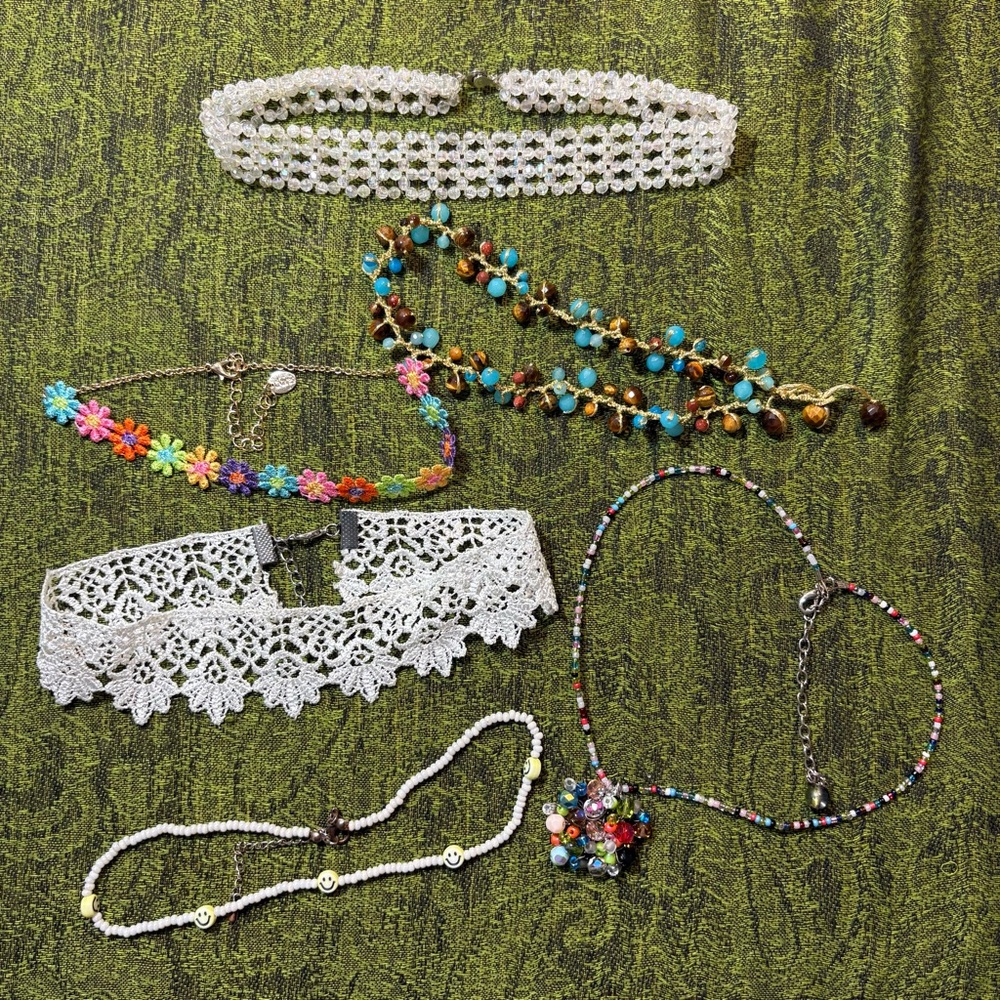 Choker Necklace bundle lot of colorful chokers jewelry set